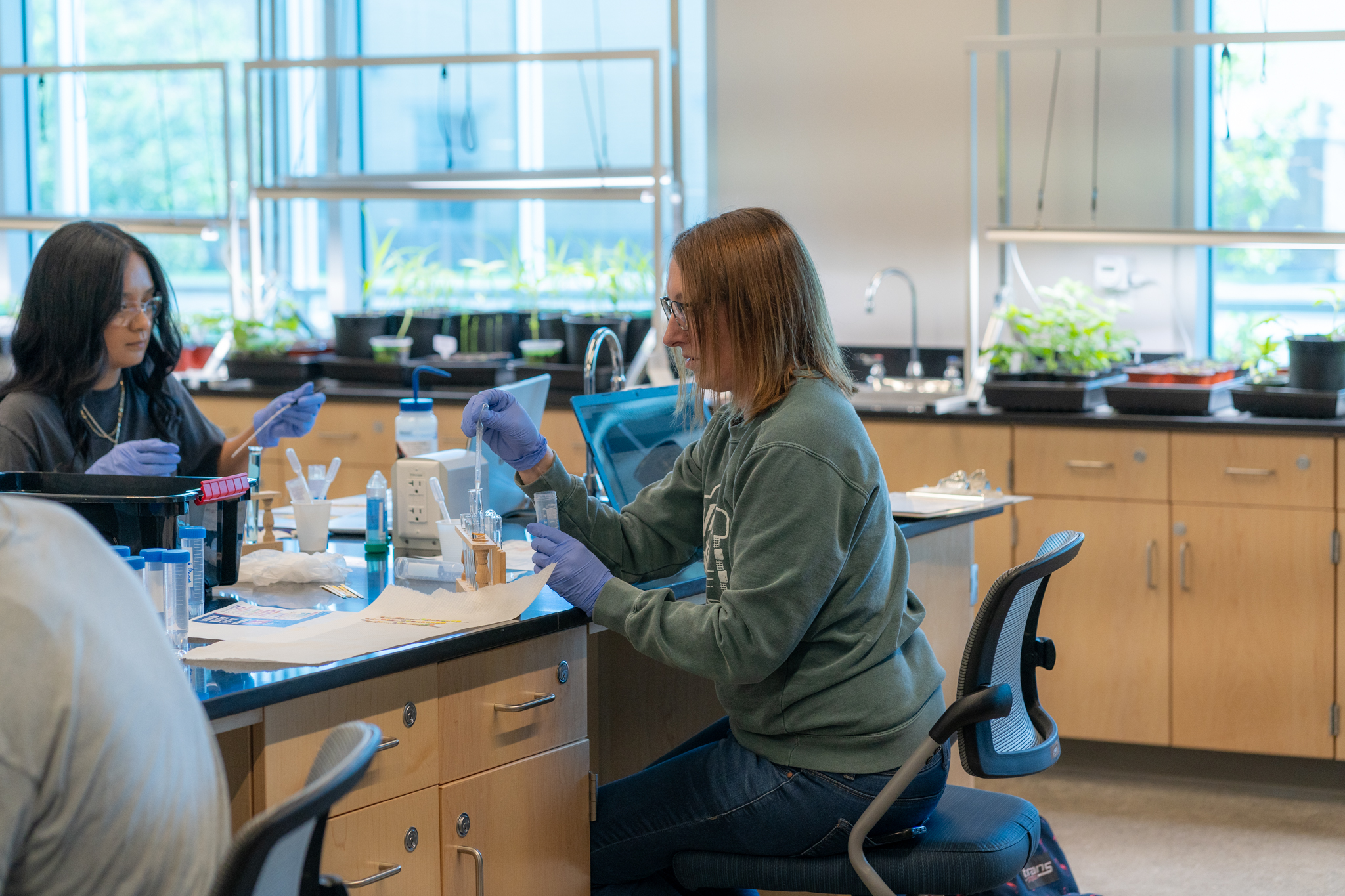 Ag students testing samples