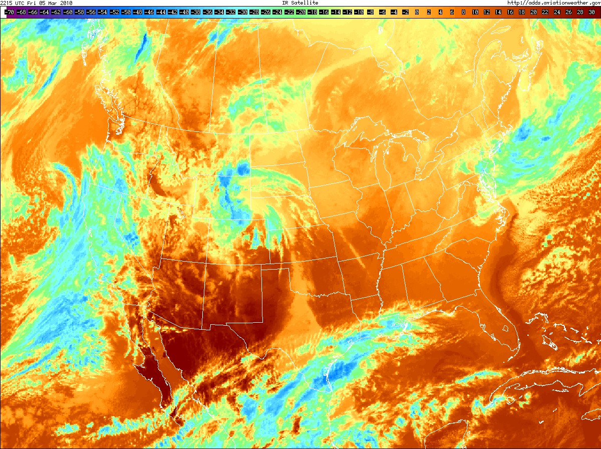 Infrared Weather Map of the USA