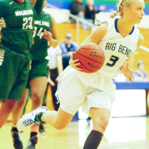 Big Bend women's basketball players playing against Highline
