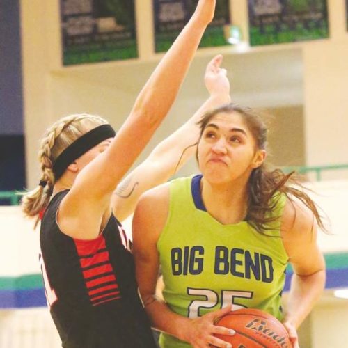 Women's basketball players during a game