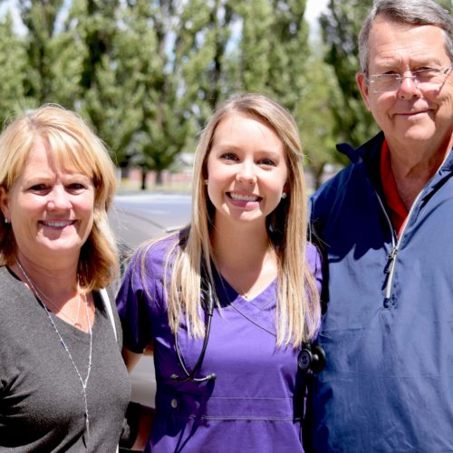 Nursing student and her parents