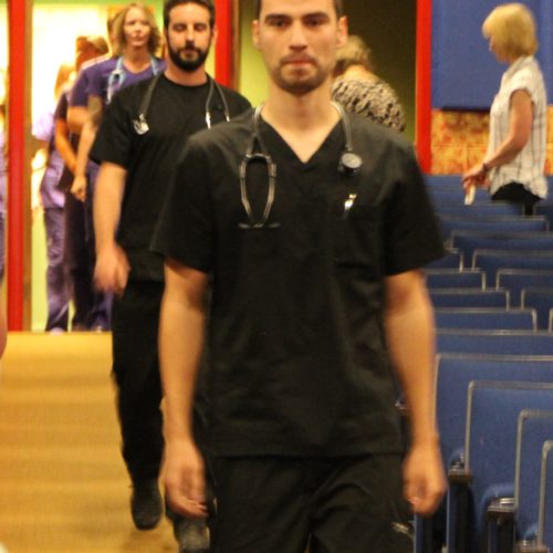 Nursing Student walking down the aisle