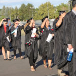 faculty ready to walk in to ceremony