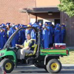 security manager on his driving cart