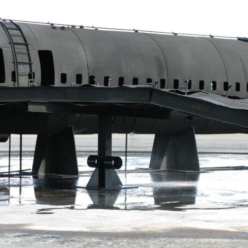 Burned out prop plane