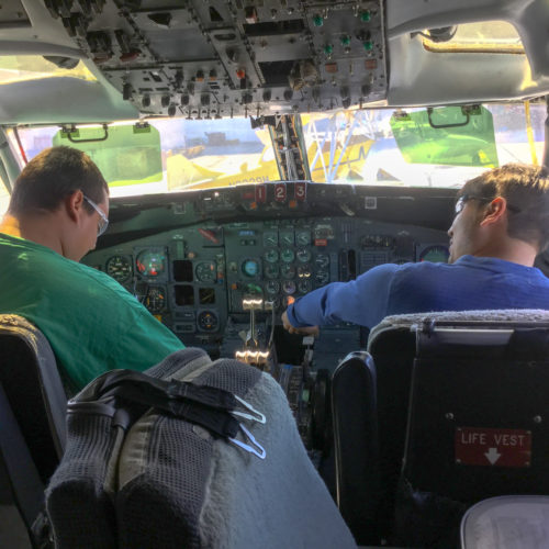 Students testing airplane