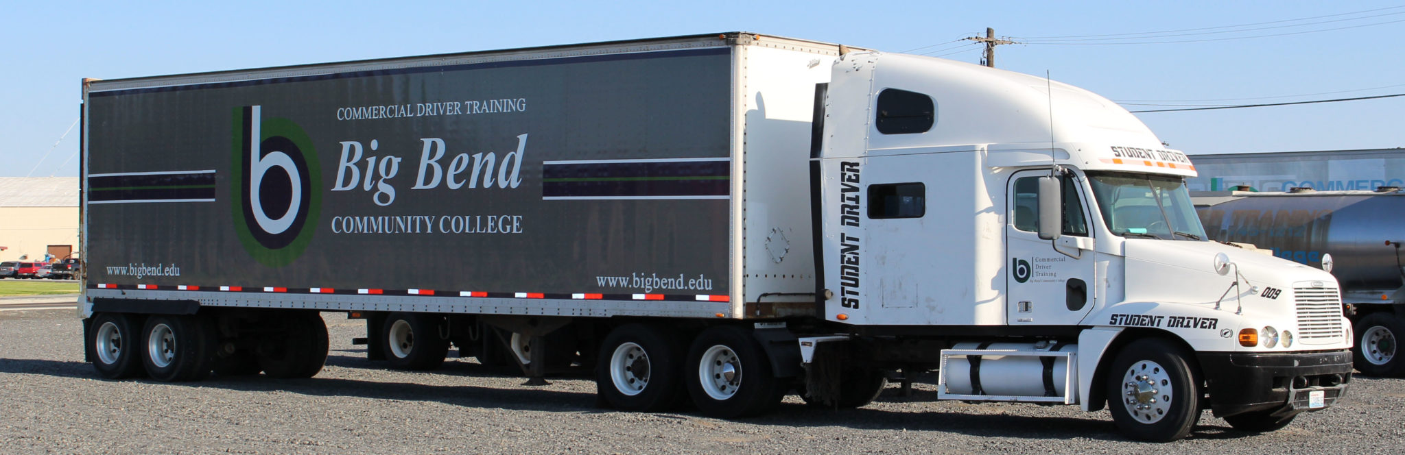 large white semi truck