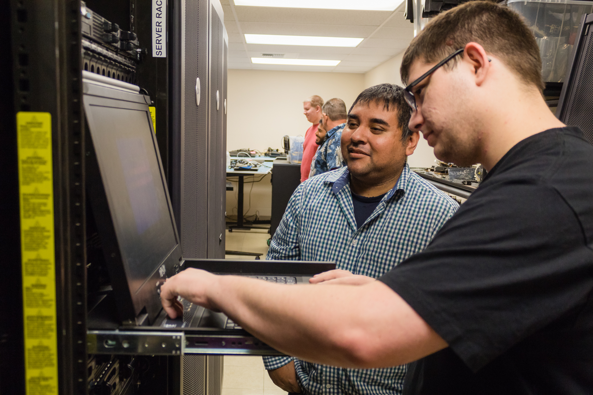 two students working on computer