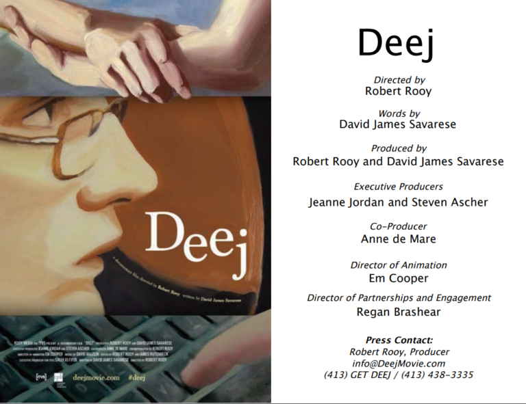 A poster about the documentary, Deej