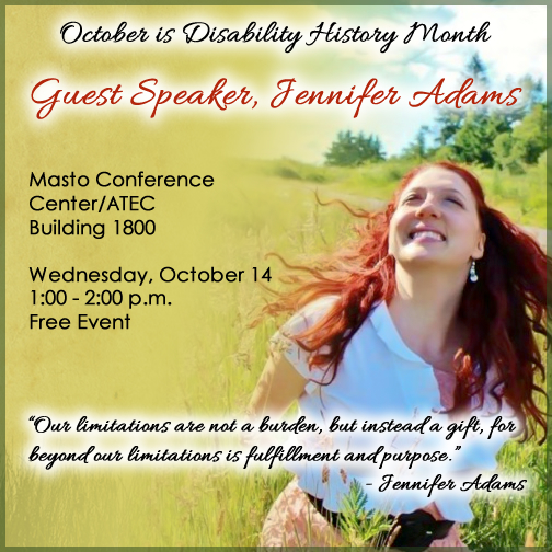 Poster for Jennifer Adams event