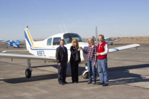 aircraft and donors handing the keys over to BBCC faculty