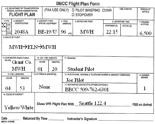 BBCC Flight Plan Form