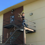 launching a glider from 3rd floor of dorm building