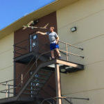 launching a glider from 3rd floor of dorm building