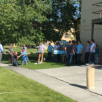 students preparing their gliders for contest