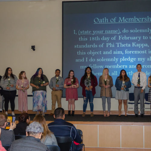 Students at Phi Theta Kappa induction