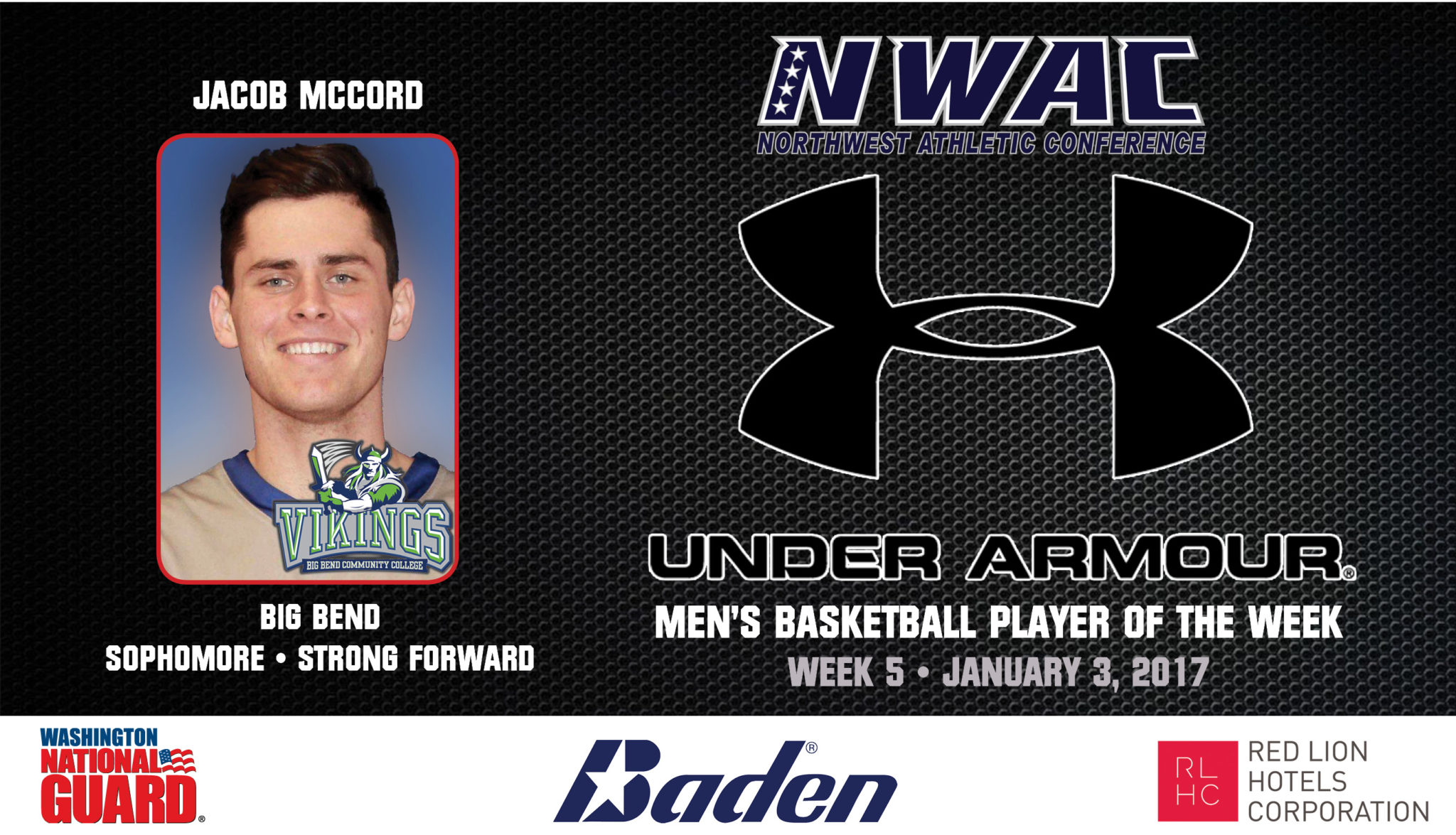 Under Armour men's basketball player of the week, Jacob McCord