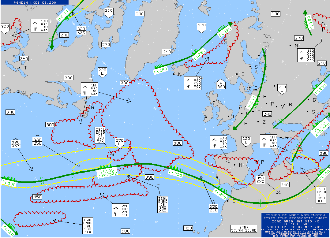 Weather Map of the Atlantic Ocean
