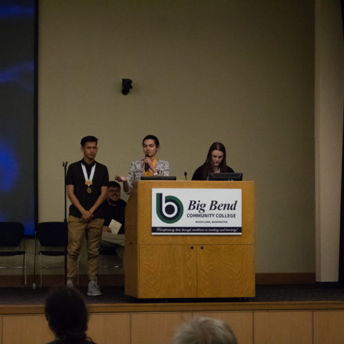 Students being inducted to Phi Theta Kappa