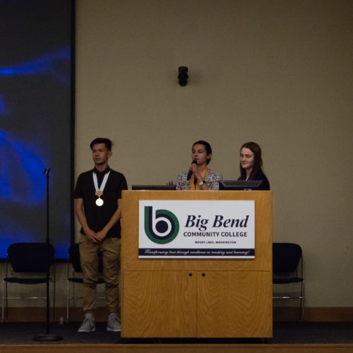 Students being inducted to Phi Theta Kappa