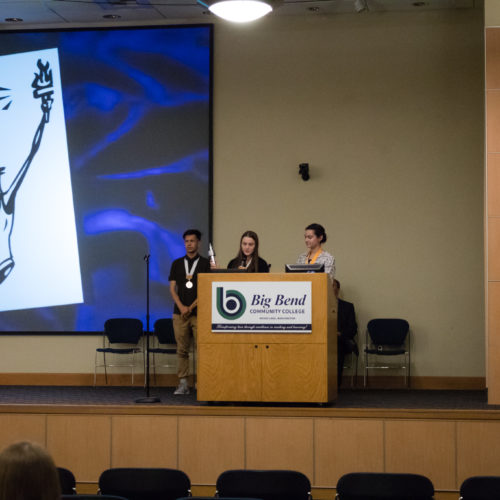 Students being inducted to Phi Theta Kappa