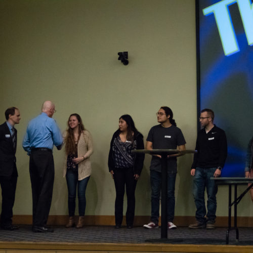 Students being inducted to Phi Theta Kappa