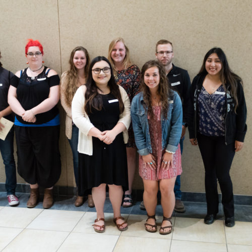 Students being inducted to Phi Theta Kappa