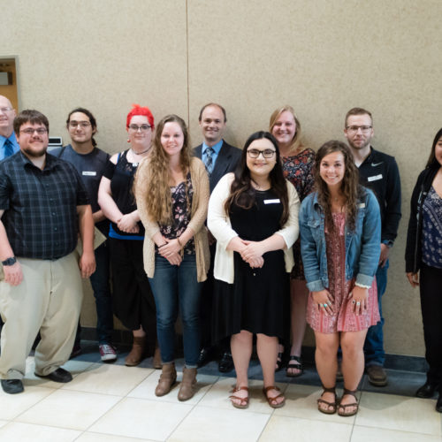 Students being inducted to Phi Theta Kappa