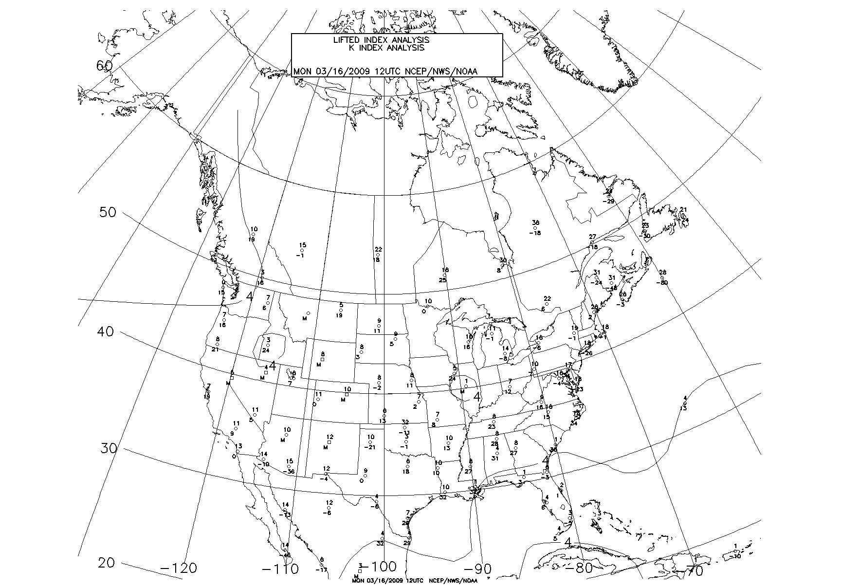 Weather Map of North America