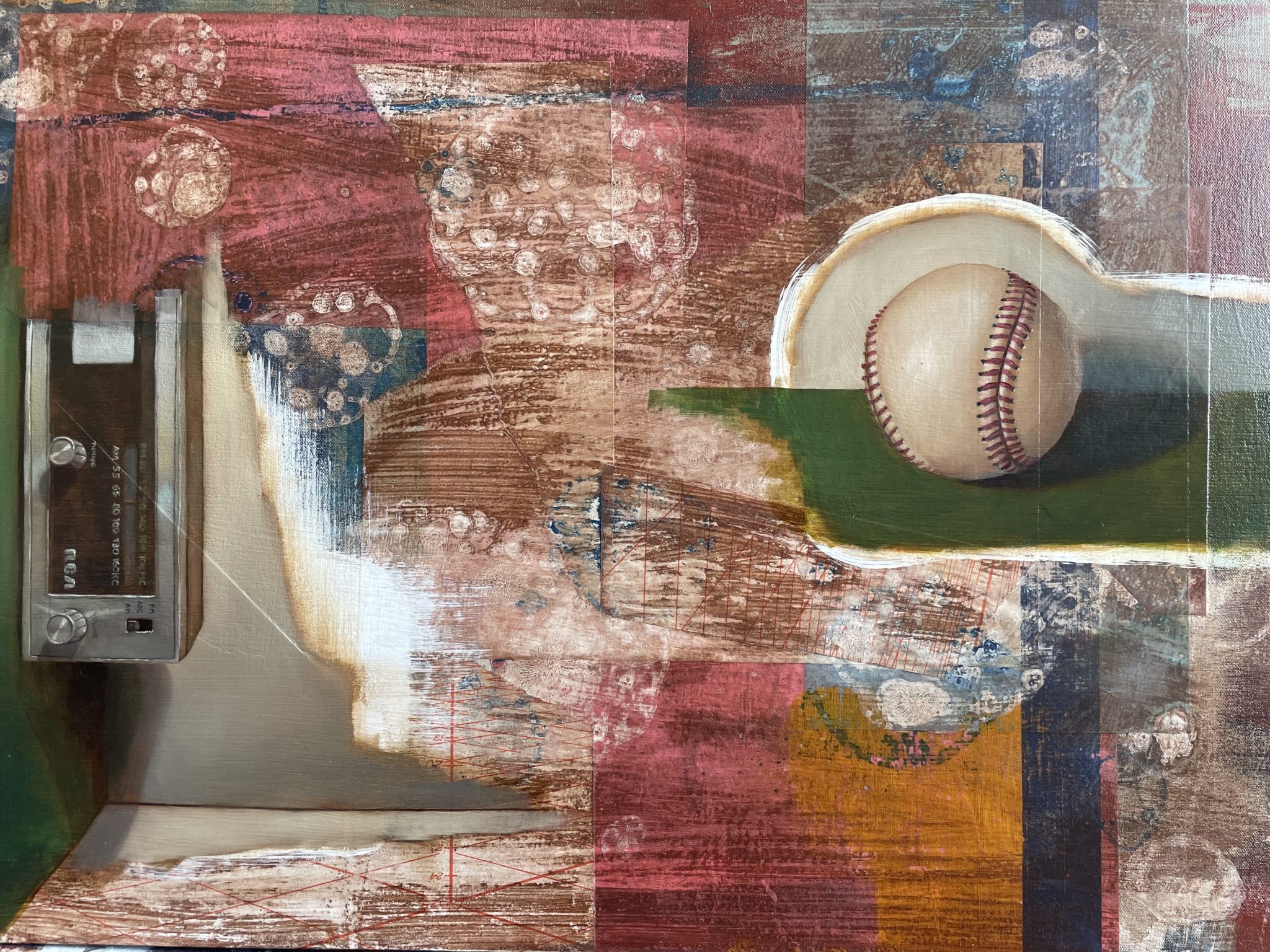 Dustin Regul artwork abstract painting with baseball