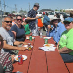 Volunteers served lunch after a hard day of work