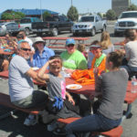 Volunteers served lunch after a hard day of work