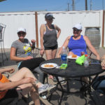 Volunteers served lunch after a hard day of work