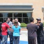 audience participates in self defense practices