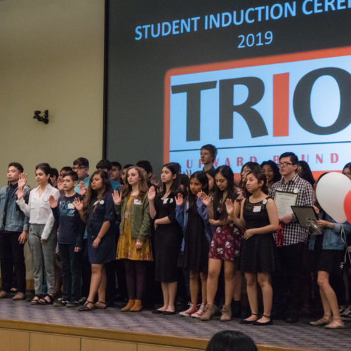 Students at TRIO member induction