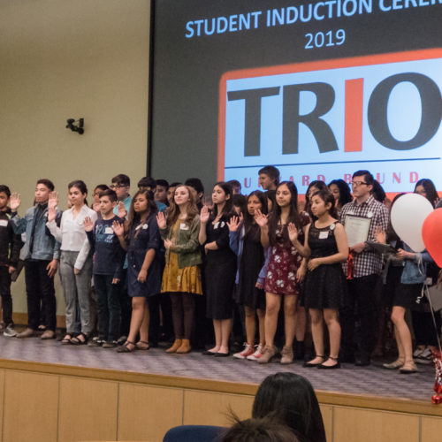 Students at TRIO member induction