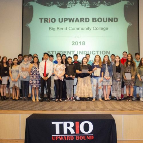 TRIO Upward Bound students being inducted