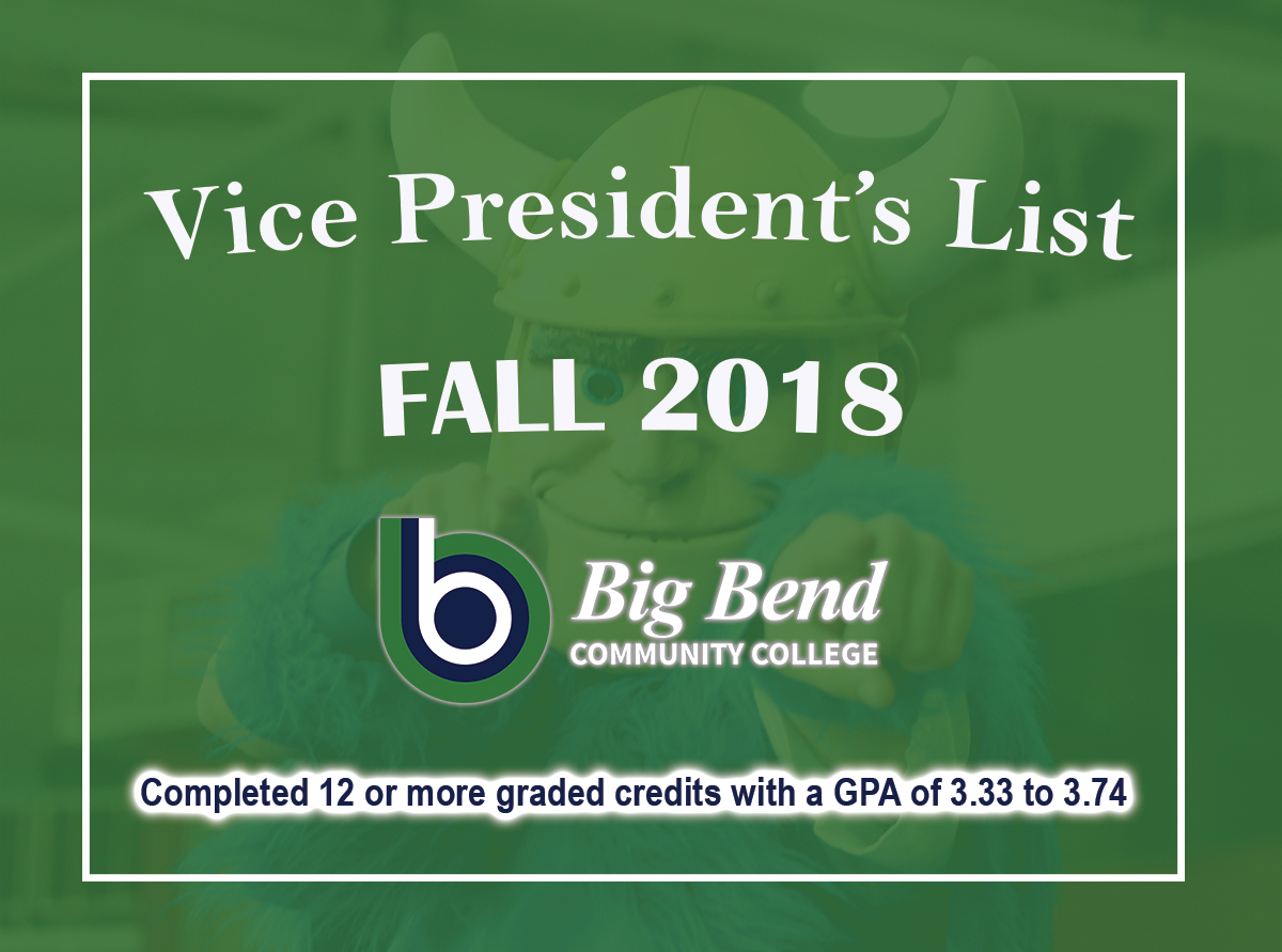 Vice President's List Fall 2018
