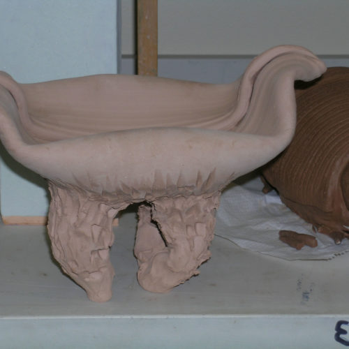 Clay sculpture made by student