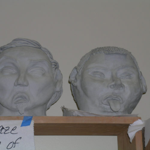 Clay sculpture made by student