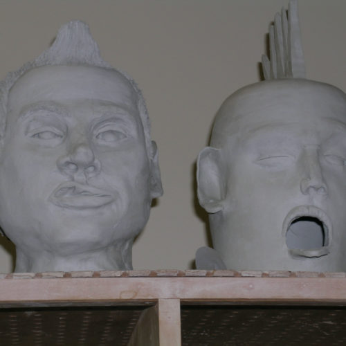 Clay sculpture made by student