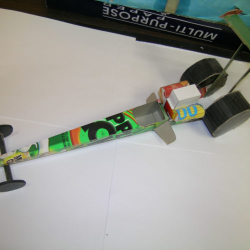 Cardboard racecar art project