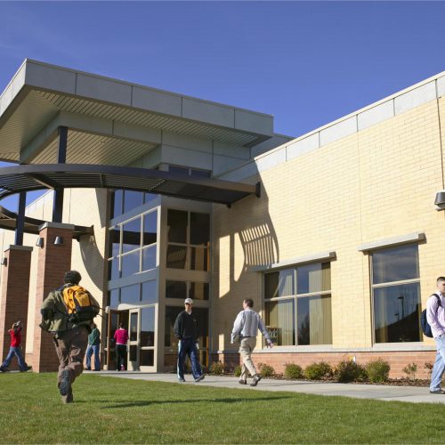 ATEC building entrance on a sunny day