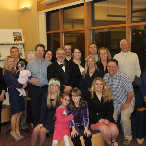 The patriarch in the tuxedo looks very pleased. Bill’s family attended, including his first great grandchild.