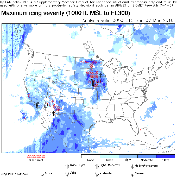 Icing Weather Map of the USA