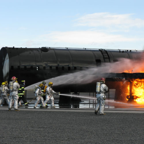 Firefighters doFirefighters doing live fire exercisesing live fire exercises