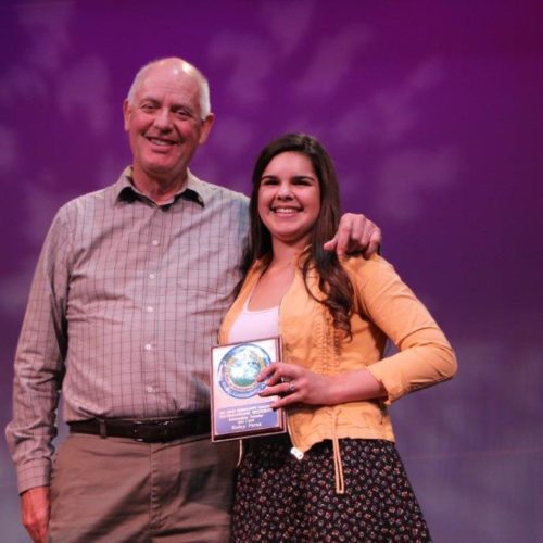 Teacher and student at outstanding student recognition event