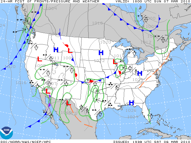 Weather Map of the USA