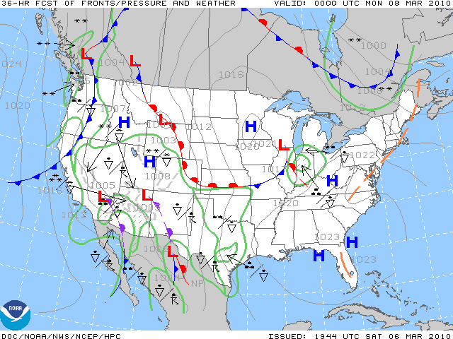 Weather Map of the USA