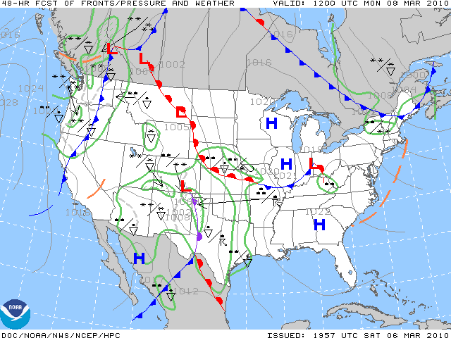 Weather Map of the USA